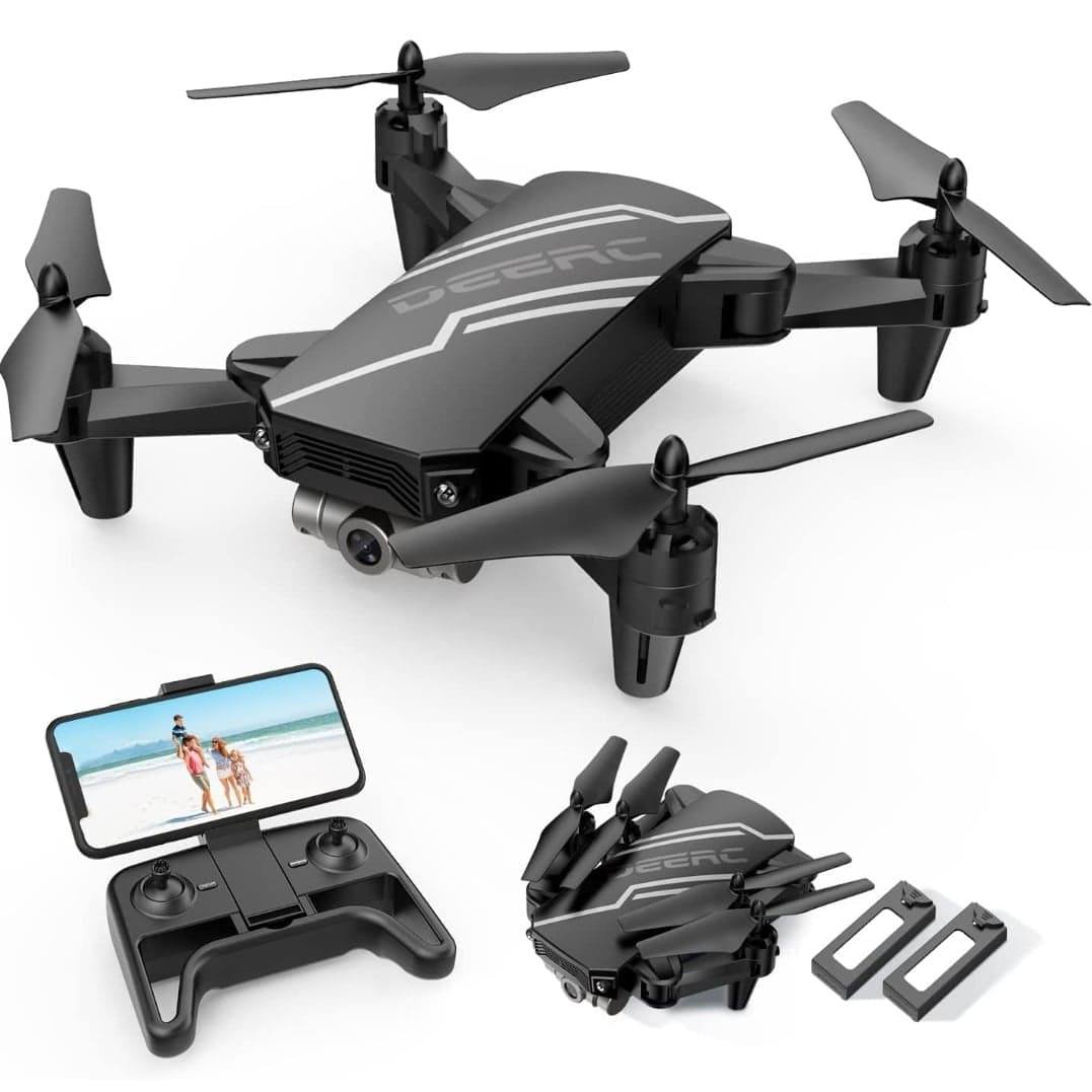 Headless Mode 3 Speed Modes DEERC Mini Drone for Kids Adults Beginners with 720P HD FPV WiFi Camera 2 Batteries D23 LED Nano Hobby RC Quadcopter with Five Light Modes Altitude Hold 360° Flip 